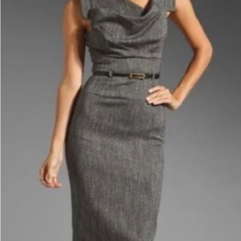 Black Halo Jackie O sheath dress, Gray, size 12.
